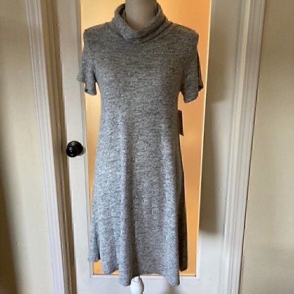 BOBEAU Gray Cowl Neck Built-In Face Mask Sweater Dress Size XS - Picture 8 of 8